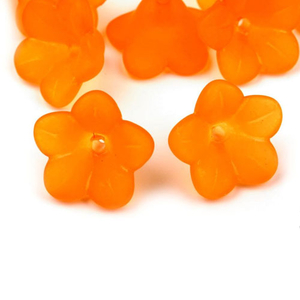 Kunststoffperlen Blüte / Blütenkelch 8 x 12 mm - orange - 35 Stück