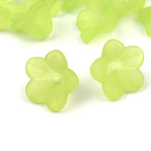 Kunststoffperlen Blüte / Blütenkelch 8 x 12 mm - grün - 35 Stück