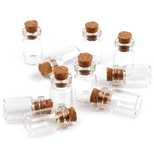 Mini Glasflasche mit Korken - in vier Größen