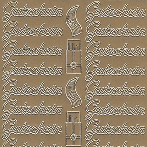 Textsticker Gutschein (gold)