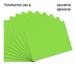 Fotokarton grasgrün A4 - 10 Bogen - 240g