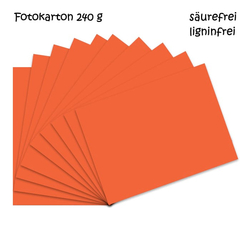 Fotokarton orange A4 - 10 Bogen - 240g