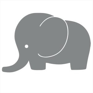 Bügelbild Elefant grau
