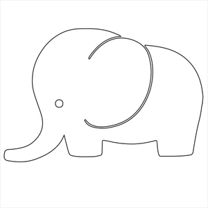 Bügelbild Elefant weiss