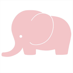 Bügelbild Elefant rosa