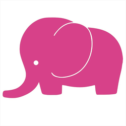 Bügelbild Elefant pink NEON