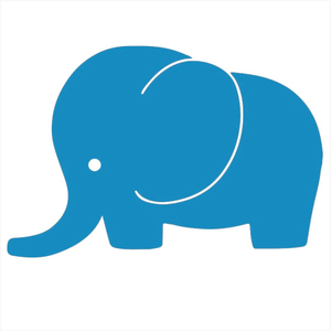 Bügelbild Elefant blau