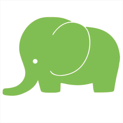 Bügelbild Elefant grün