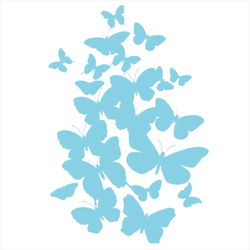 Bügelbild Schmetterlinge hellblau