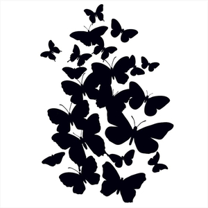 Bügelbild Schmetterlinge schwarz