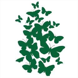 Bügelbild Schmetterlinge dunkelgrün
