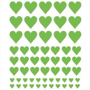 Bügelbilder Herzen Herzchen NEON grün