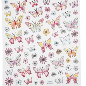 Sticker Schmetterlinge & Blumen