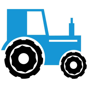 Bügelbild Traktor blau - zweifarbig