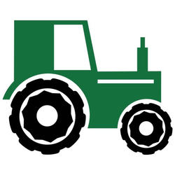 Bügelbild Traktor grün - zweifarbig