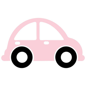 Bügelbild Auto Käfer rosa - zweifarbig