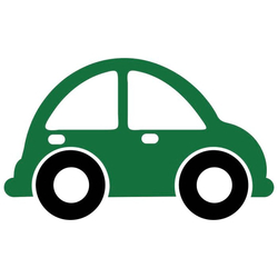Bügelbild Auto Käfer grün - zweifarbig