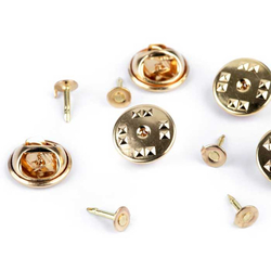 Anstecker Pin Rohling golden 11 mm - 5 Stück